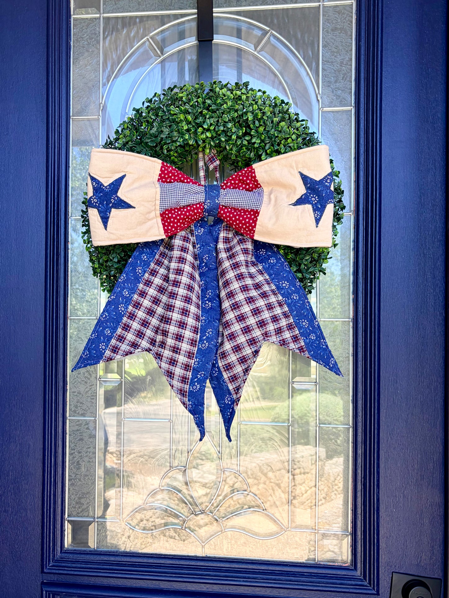 Stars Red, White & Blue Quilted Bow