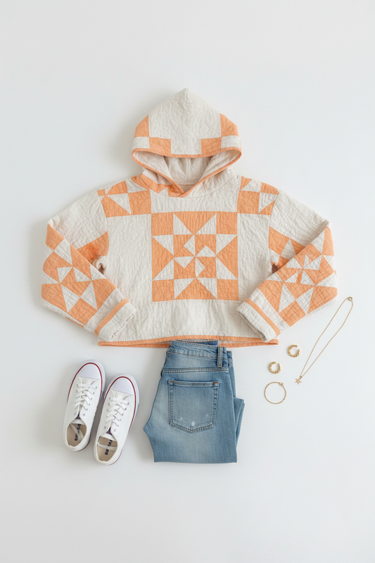 Handmade Patchwork Hoodie | One of a Kind Vintage Quilt Hoodie