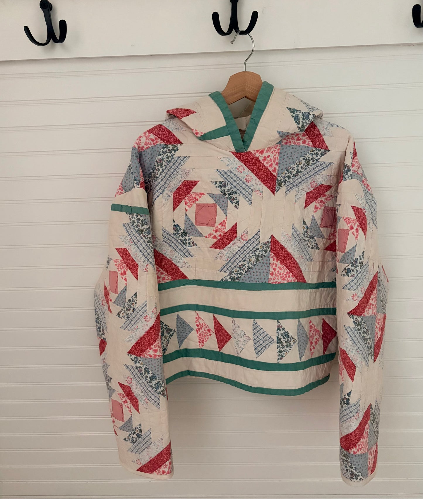 Handmade Patchwork Hoodie | One of a Kind Vintage Quilt Hoodie