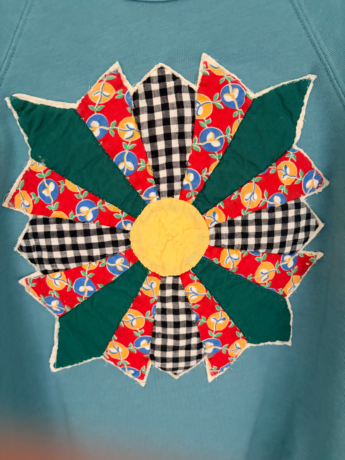 Teal Blue Oversized Cozy Applique Sweatshirt