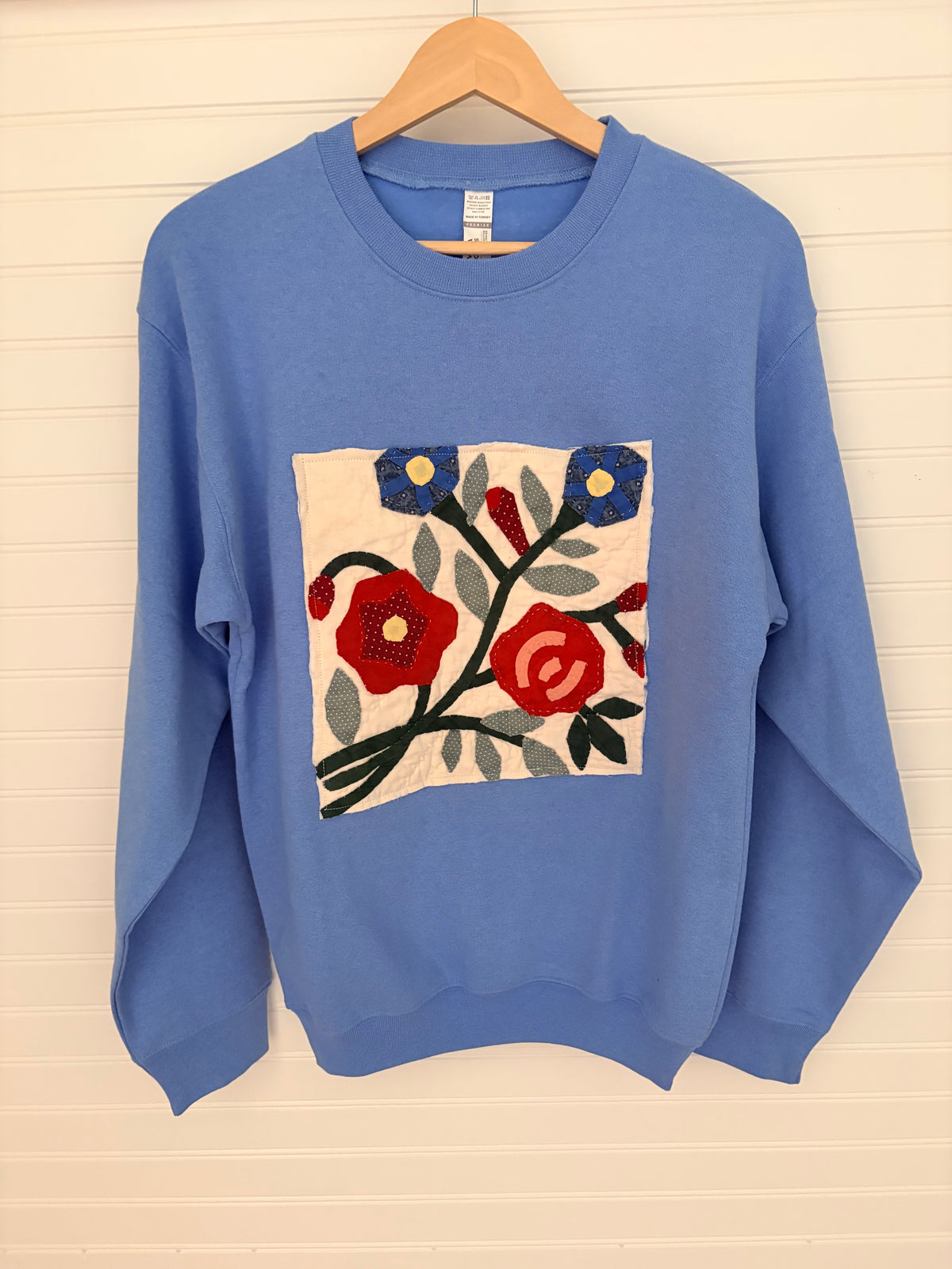 Light Blue Oversized Cozy Applique Sweatshirt