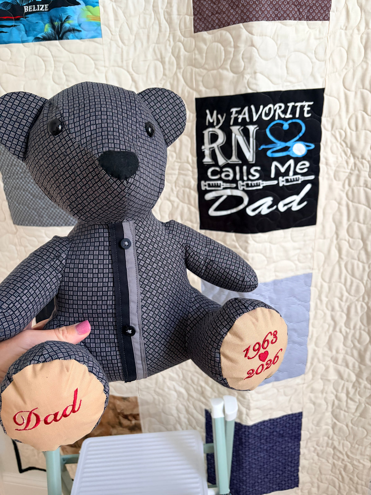 Custom embroidery for quilt and keepsakes - ADD ON