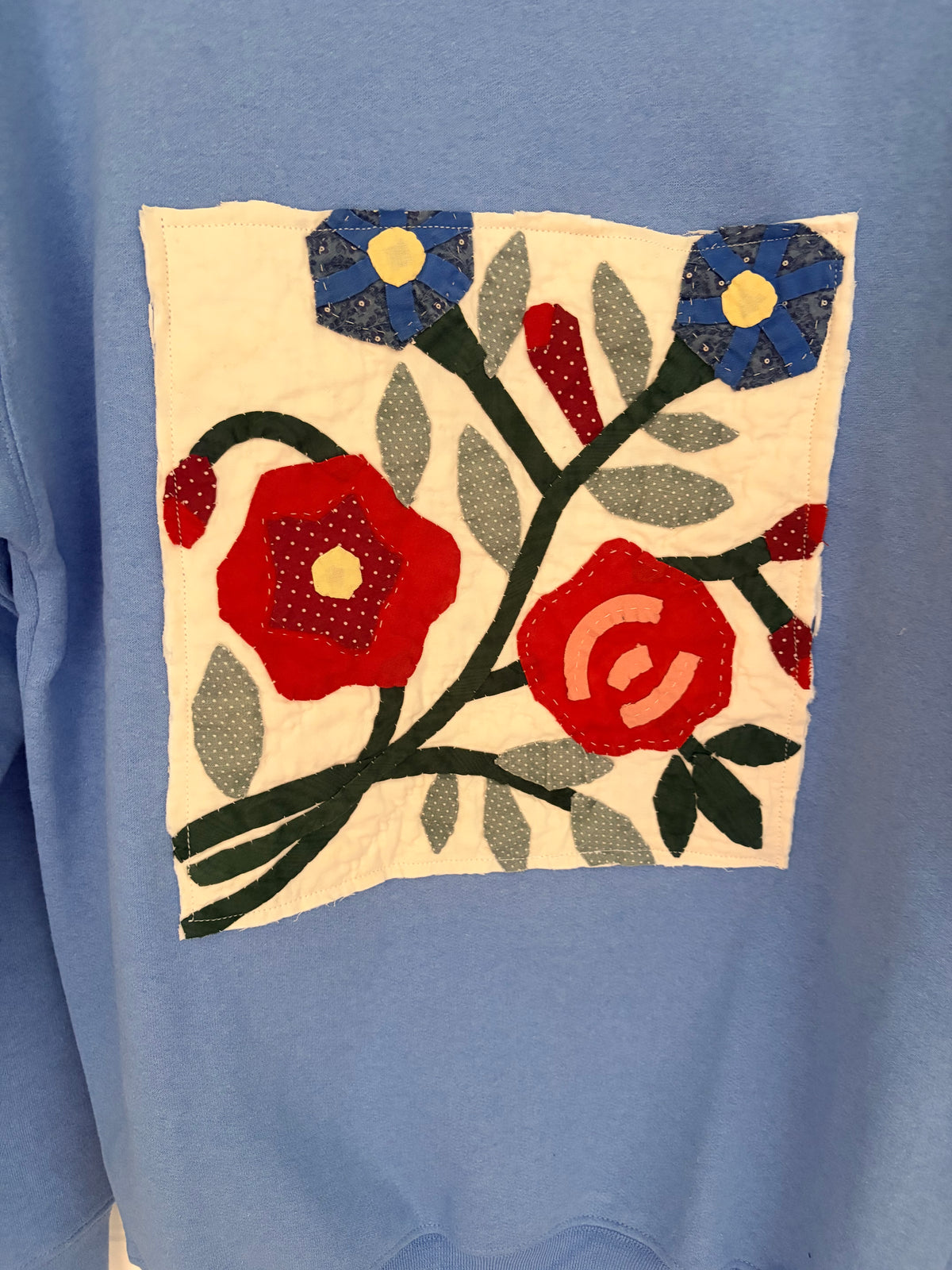 Light Blue Oversized Cozy Applique Sweatshirt