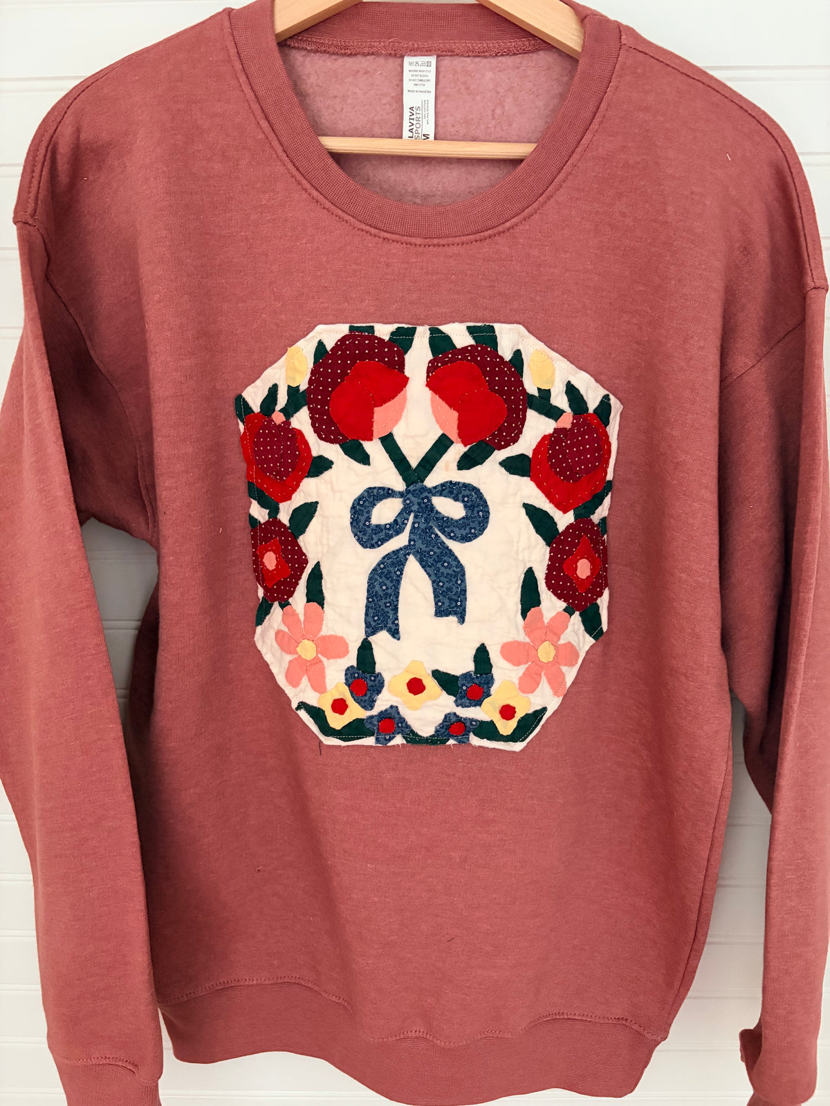 Mauve Oversized Cozy Applique Sweatshirt