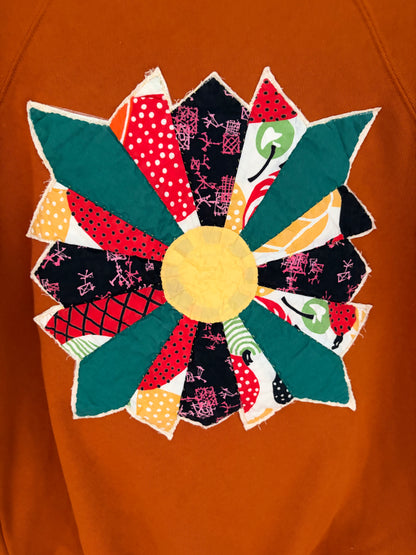 Burnt Orange Oversized Cozy Applique Sweatshirt