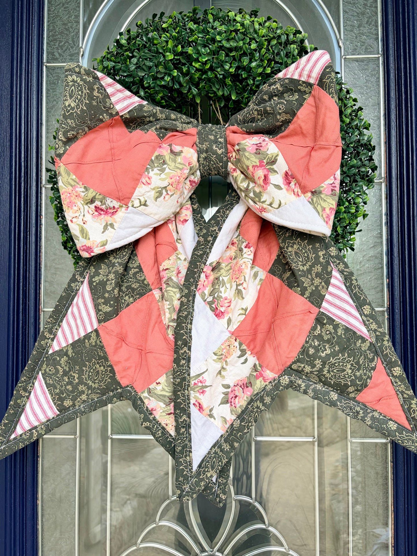 Multicolor Quilted Bow Wall Decor